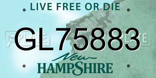 GL75883 New Hampshire License Plate