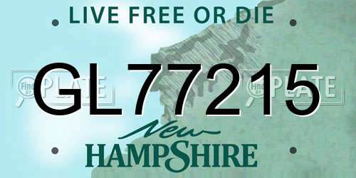 GL77215 New Hampshire License Plate