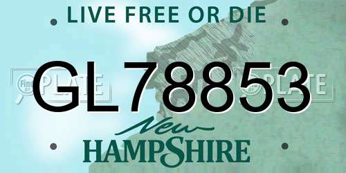 GL78853 New Hampshire License Plate