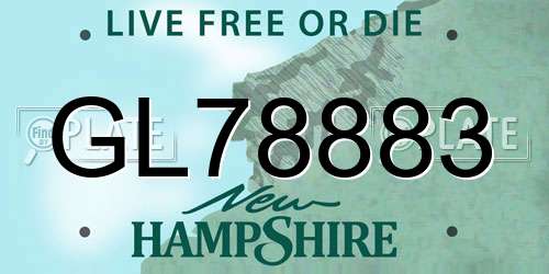 GL78883 New Hampshire License Plate