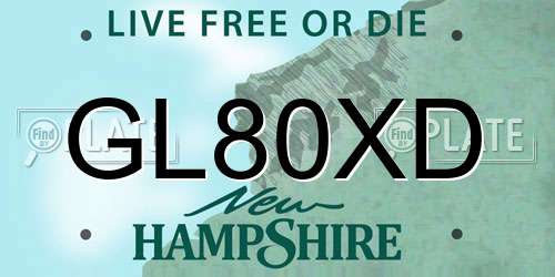GL80XD New Hampshire License Plate