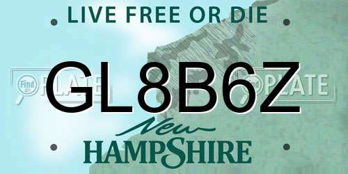 GL8B6Z New Hampshire License Plate