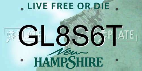 GL8S6T New Hampshire License Plate