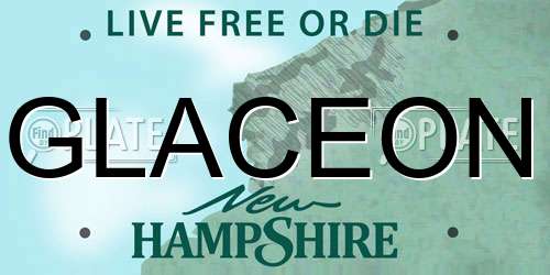 GLACEON New Hampshire License Plate
