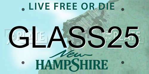 GLASS25 New Hampshire License Plate