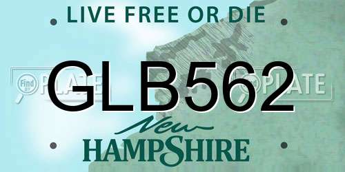 GLB562 New Hampshire License Plate
