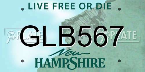 GLB567 New Hampshire License Plate