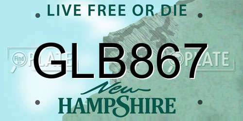 GLB867 New Hampshire License Plate