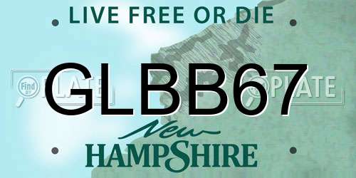 GLBB67 New Hampshire License Plate