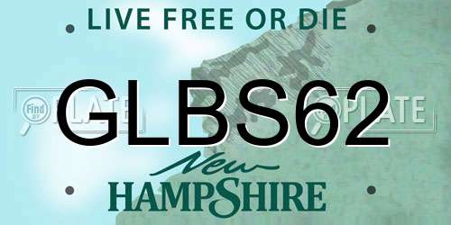 GLBS62 New Hampshire License Plate