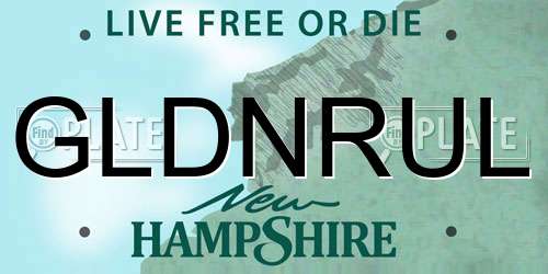 GLDNRUL New Hampshire License Plate