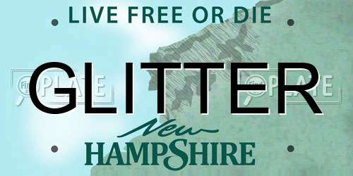 GLITTER New Hampshire License Plate