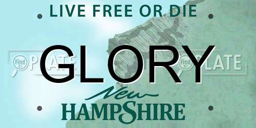 GLORY New Hampshire License Plate