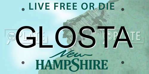 GLOSTA New Hampshire License Plate