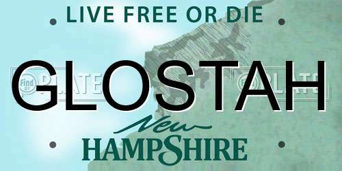 GLOSTAH New Hampshire License Plate