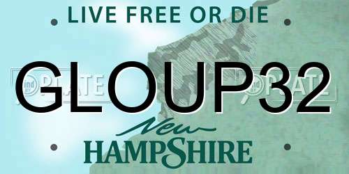 GLOUP32 New Hampshire License Plate