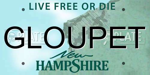 GLOUPET New Hampshire License Plate