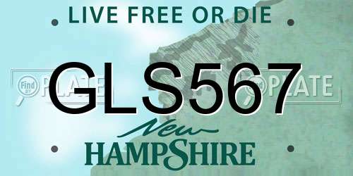 GLS567 New Hampshire License Plate