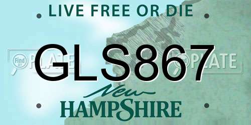 GLS867 New Hampshire License Plate