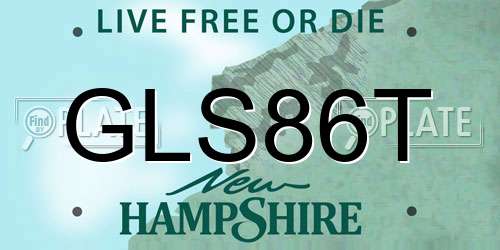 GLS86T New Hampshire License Plate