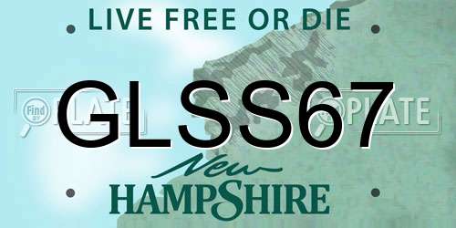 GLSS67 New Hampshire License Plate