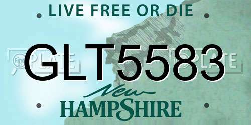 GLT5583 New Hampshire License Plate