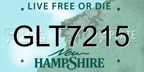 GLT7215 New Hampshire License Plate