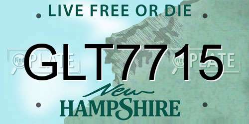 GLT7715 New Hampshire License Plate