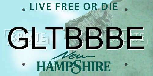 GLTBBBE New Hampshire License Plate