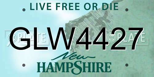 GLW4427 New Hampshire License Plate