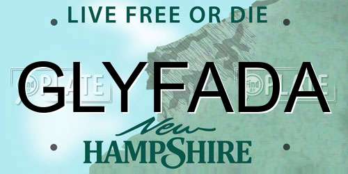 GLYFADA New Hampshire License Plate
