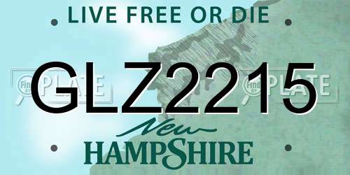 GLZ2215 New Hampshire License Plate