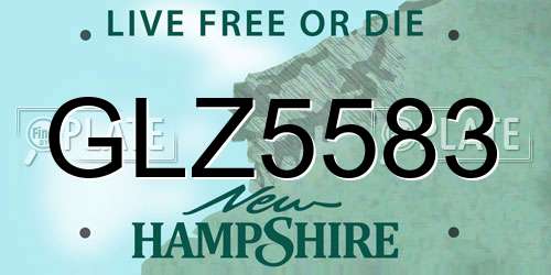 GLZ5583 New Hampshire License Plate