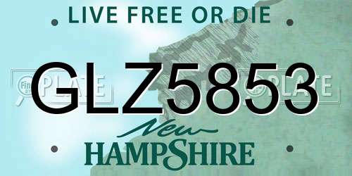 GLZ5853 New Hampshire License Plate