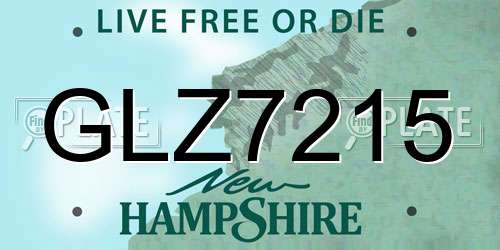 GLZ7215 New Hampshire License Plate