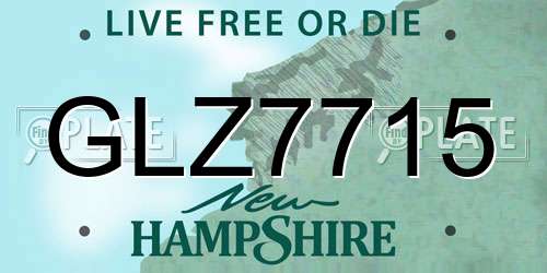 GLZ7715 New Hampshire License Plate