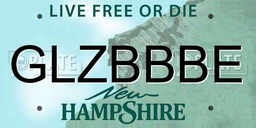 GLZBBBE New Hampshire License Plate