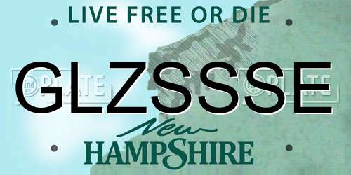 GLZSSSE New Hampshire License Plate