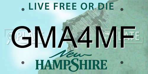 GMA4MF New Hampshire License Plate