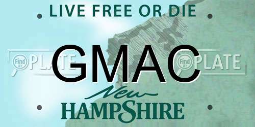 GMAC New Hampshire License Plate