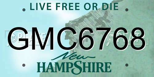 GMC6768 New Hampshire License Plate