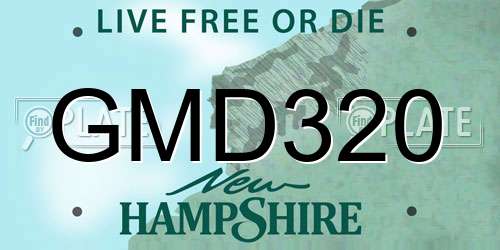 GMD320 New Hampshire License Plate
