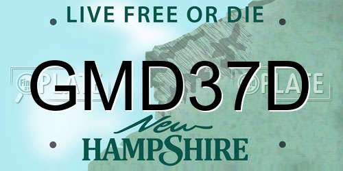 GMD37D New Hampshire License Plate