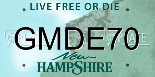 GMDE70 New Hampshire License Plate