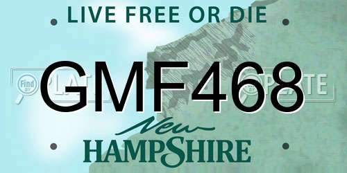 GMF468 New Hampshire License Plate