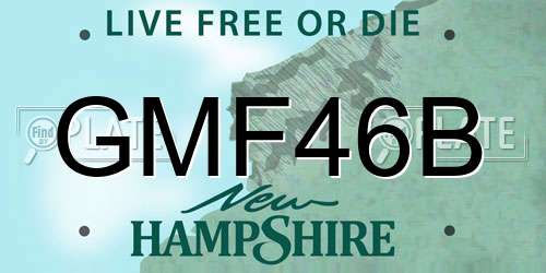 GMF46B New Hampshire License Plate