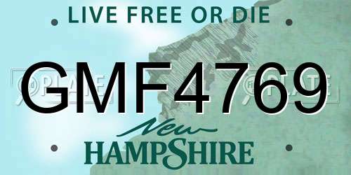 GMF4769 New Hampshire License Plate