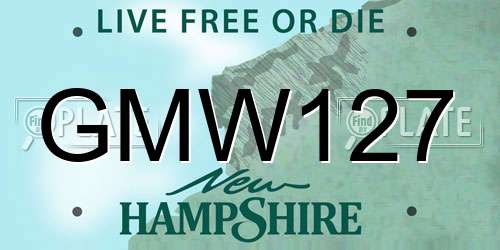 GMW127 New Hampshire License Plate