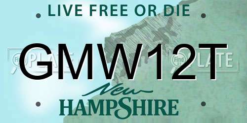 GMW12T New Hampshire License Plate