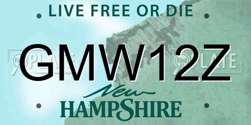 GMW12Z New Hampshire License Plate